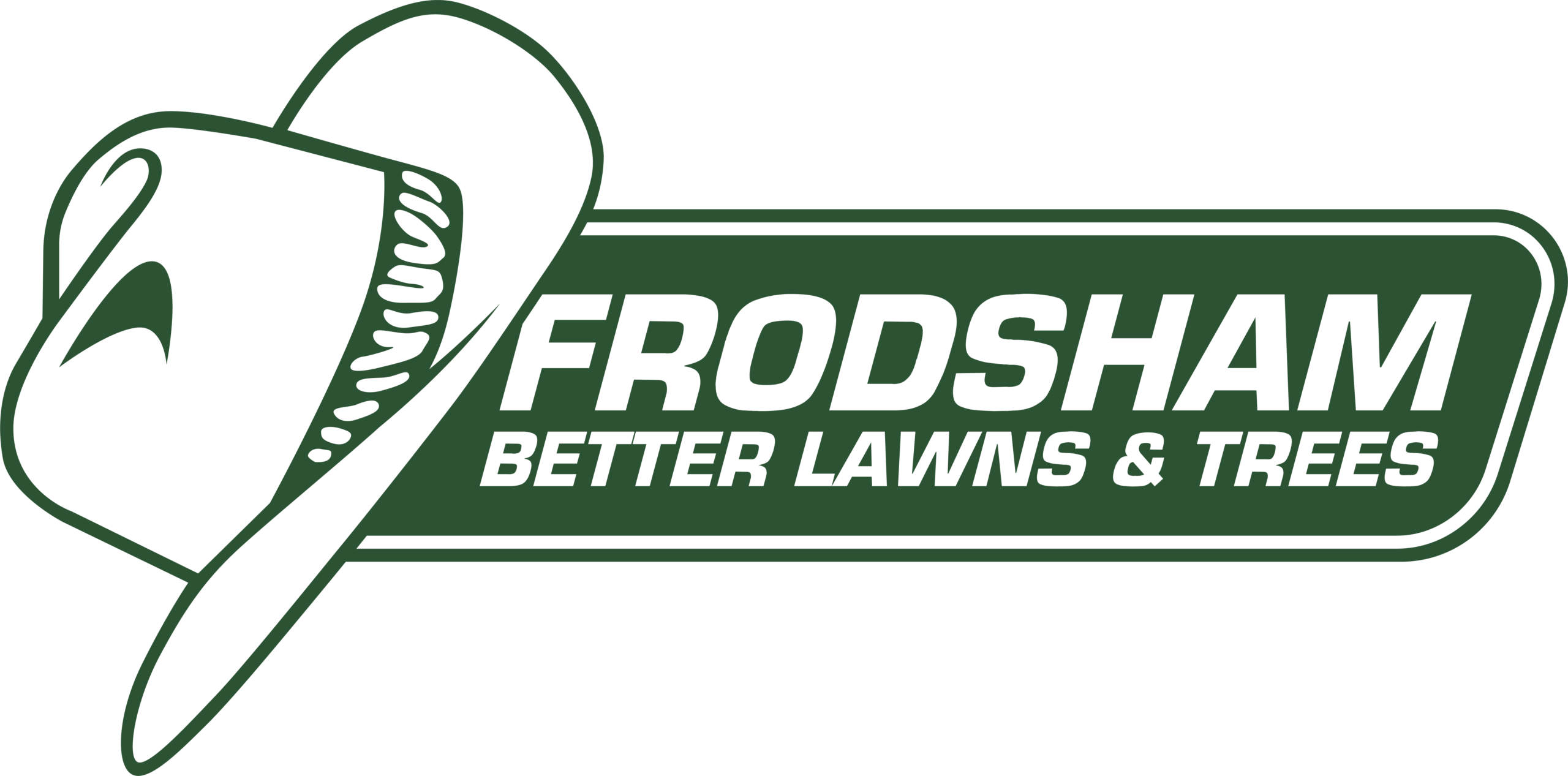Frodsham Better Lawns & Trees logo on dark background representing Davis County Utah lawn aeration and pest control services.